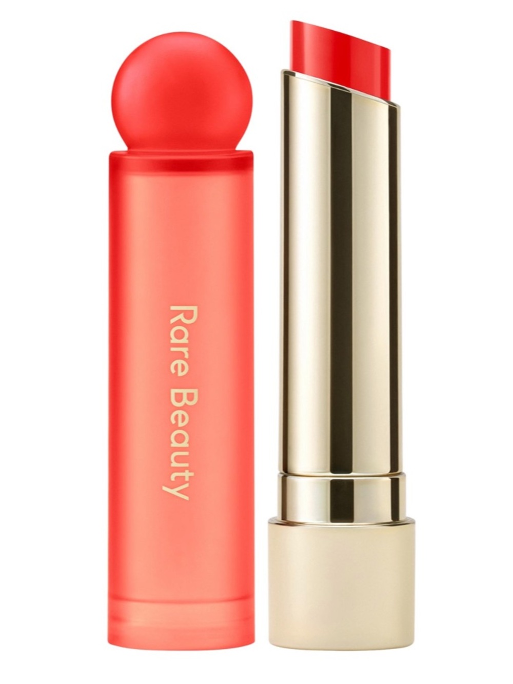 Rare Beauty Lip Balm Gloss Sucess — Vibrant Coral Red